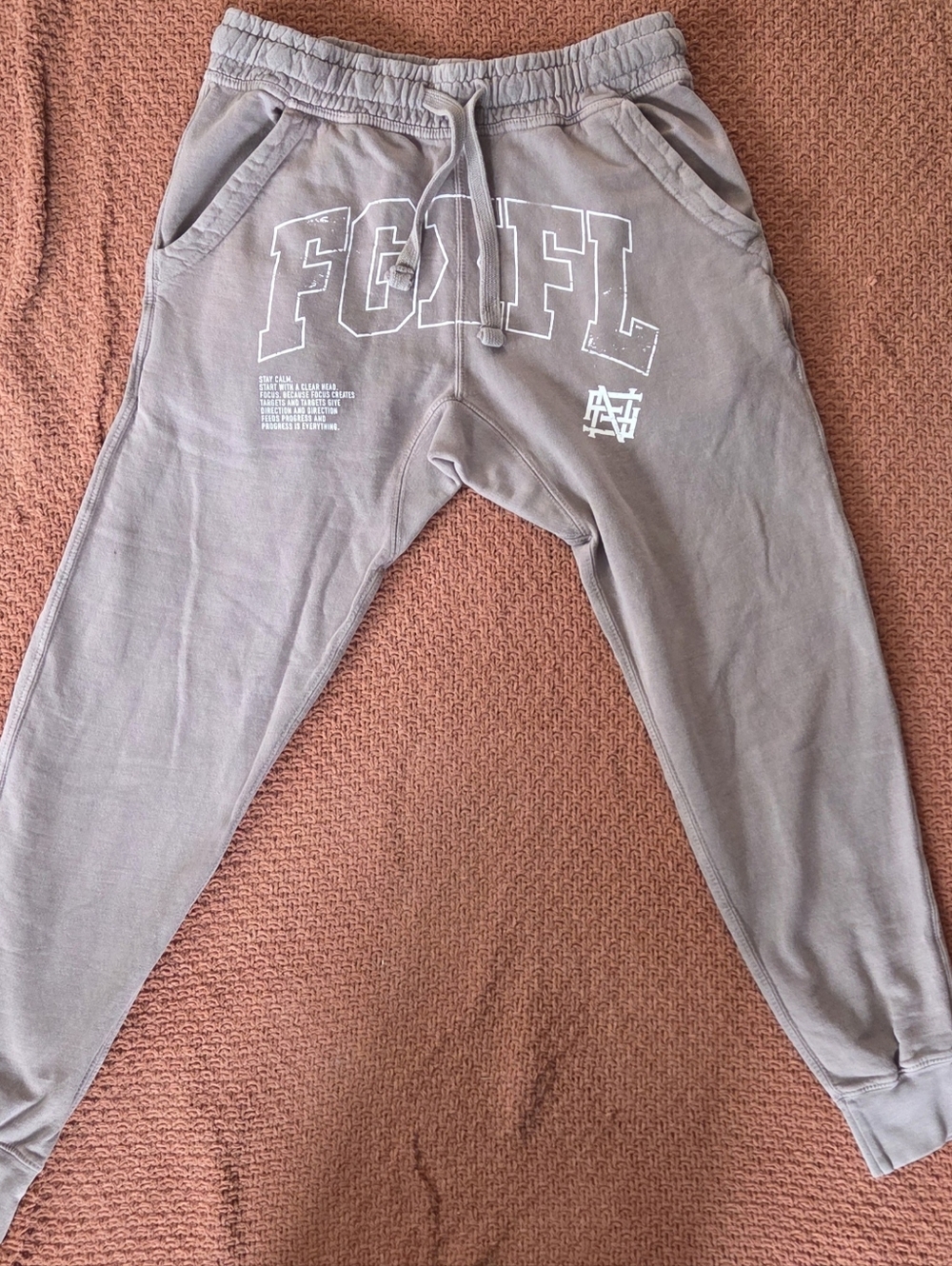 FGFL Graphic Sweatpants – Spiritual Streetwear Joggers Purple Grayish Color - Picture 9 of 9
